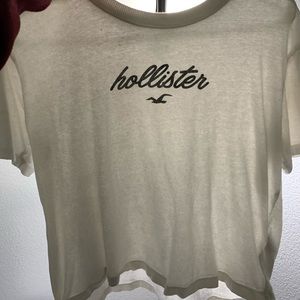 Super Cute White Hollister Crop Top. Size Medium